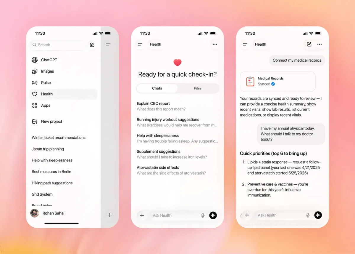 OpenAI lanza ChatGPT Health con espacio dedicado para consultas médicas