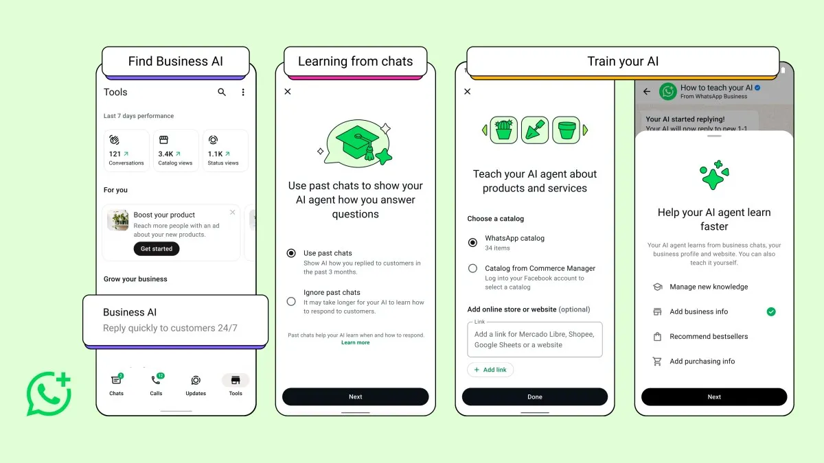 Meta lanza asistentes de IA para pequeños negocios en WhatsApp India