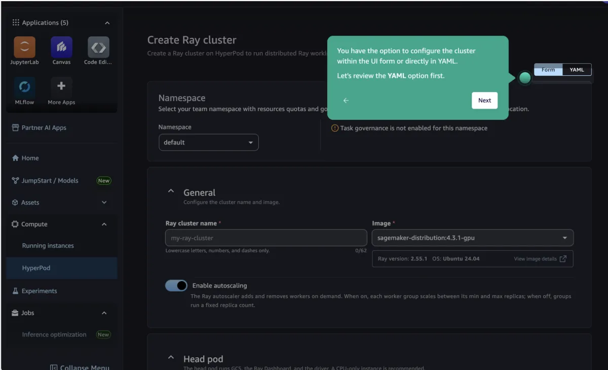 AWS integra Ray en SageMaker HyperPod con soporte gestionado en Kubernetes