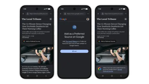 Google permite a lectores marcar fuentes preferidas para contrarrestar pérdidas de tráfico