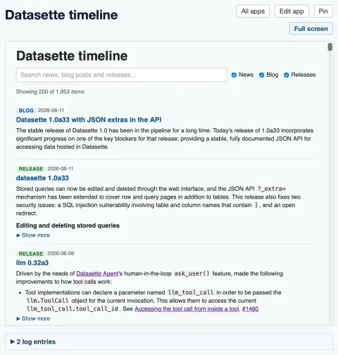 Datasette lanza plugin para ejecutar aplicaciones HTML sandboxed en su plataforma