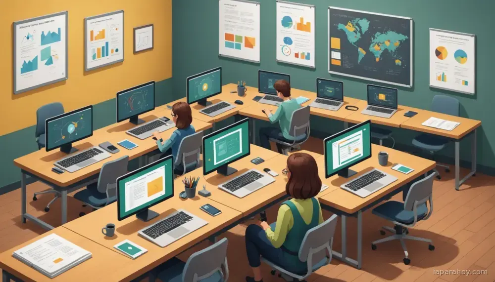 Ilustración generada con IA sobre: Un colegio privado de Connecticut experimenta con IA generativa en el aula