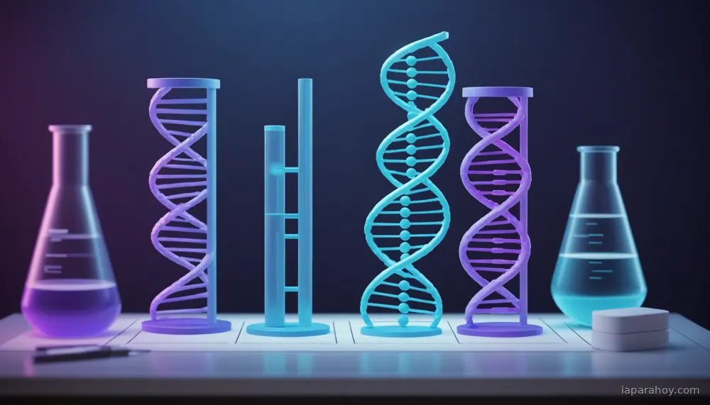 Ilustración generada con IA sobre: Por qué la IA aún no está preparada para descifrar el genoma humano