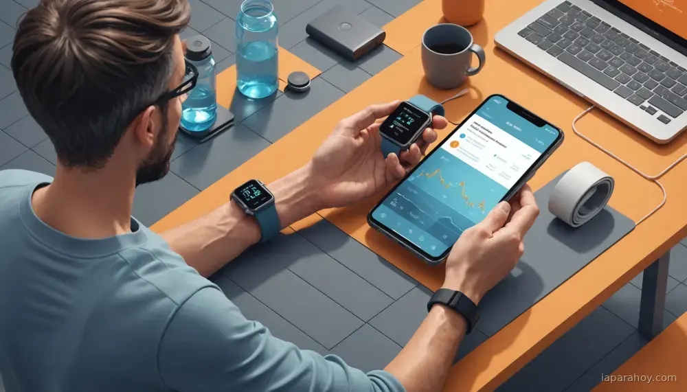 Ilustración generada con IA sobre: Samsung vincula la sincronización de Health al consentimiento para entrenar IA
