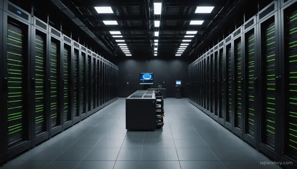 Ilustración generada con IA sobre: Neocloud Lambda obtiene 1.000 M$ en deuda para comprar chips Nvidia y alquilarlos a Microsoft
