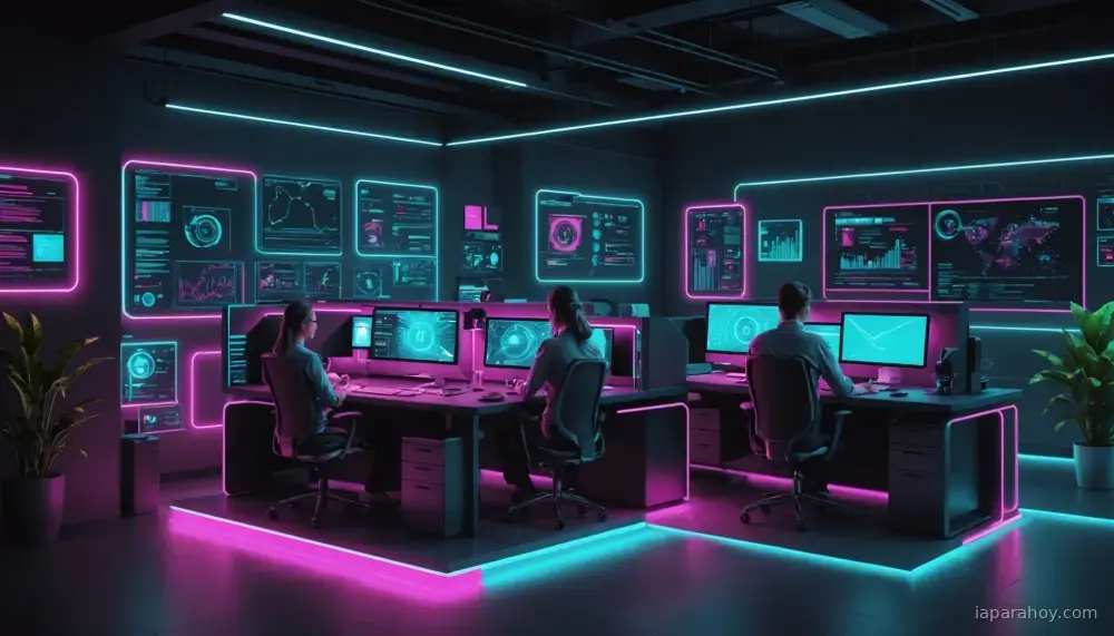Ilustración generada con IA sobre: Investigadores descubren que nueve herramientas de IA populares permiten crear botnets masivos