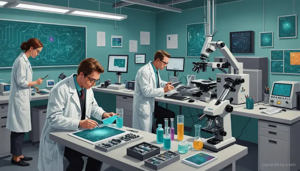 Ilustración generada con IA sobre: Investigadores demuestran que computación cuántica mejora modelos de IA generativa en descubrimiento de…