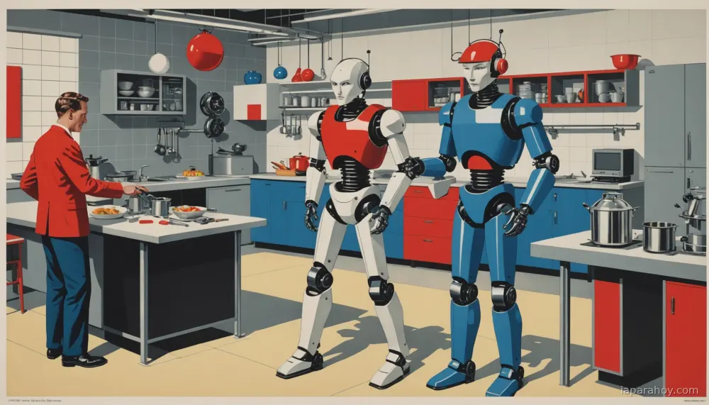 Ilustración generada con IA sobre: China pone en marcha red de 40 centros para entrenar robots humanoides con datos de movimiento humano