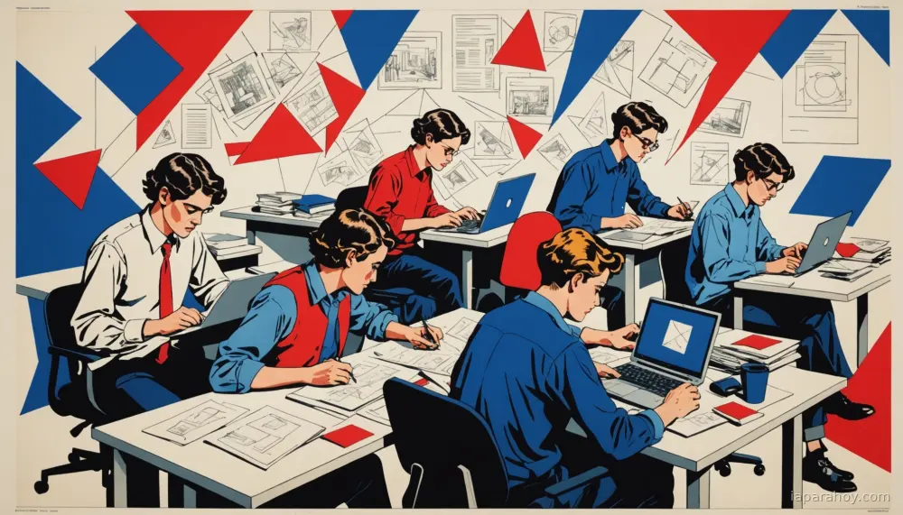 Ilustración generada con IA sobre: La IA normaliza la mediocridad y una generación crece sin criterio de calidad