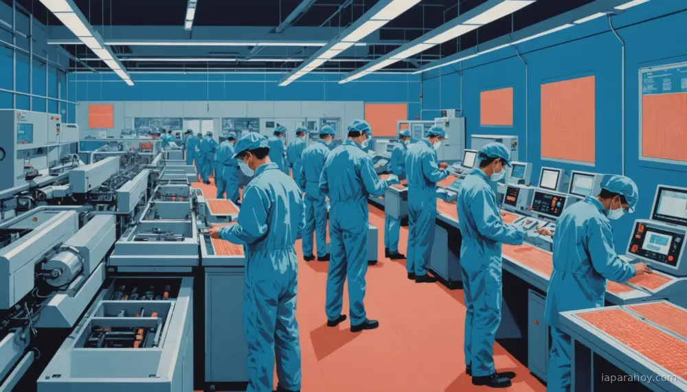 Ilustración generada con IA sobre: Samsung comienza producción de memorias HBM4 para superar monopolio de SK Hynix