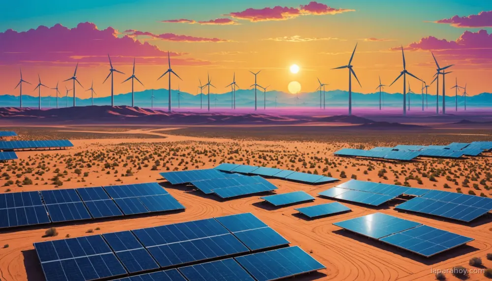 Ilustración generada con IA sobre: China añadió 542,7 GW de capacidad eléctrica en 2025 como base para liderar en IA