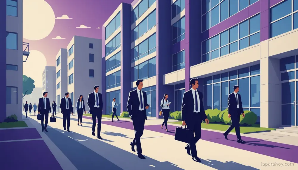 Ilustración generada con IA sobre: Ingenieros de IA en Silicon Valley portan portátiles semi abiertos para evitar suspensión