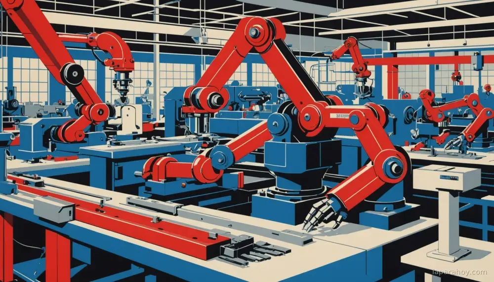 Ilustración generada con IA sobre: Startups chinas dominan las manos robóticas: LinkerBot produce 5.000 unidades mensuales