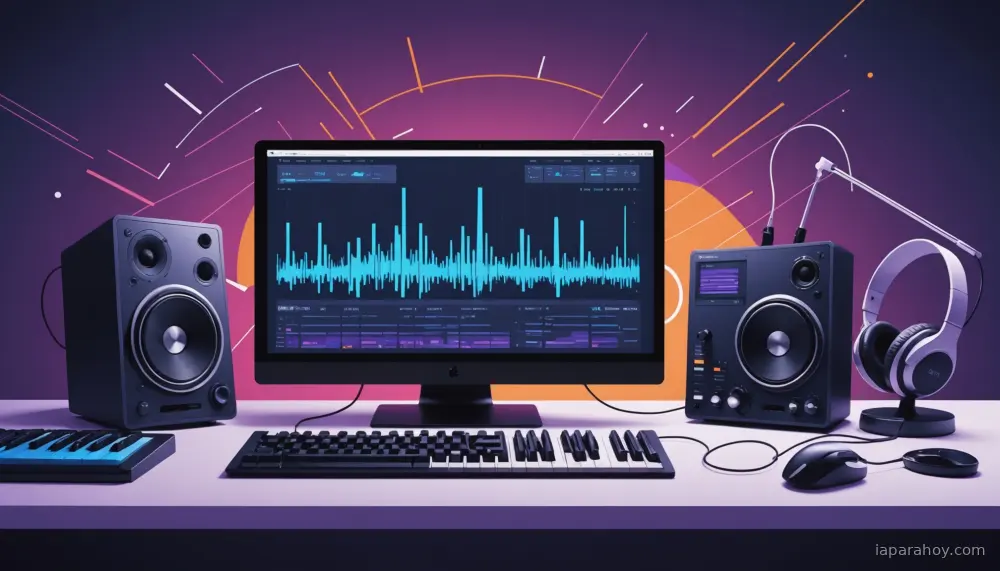 Ilustración generada con IA sobre: Google integra Lyria 3 en Gemini para generar música con letras en español de forma gratuita