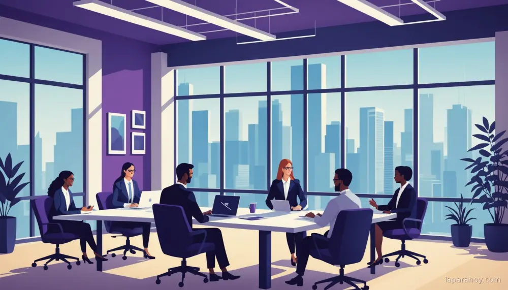 Ilustración generada con IA sobre: Google DeepMind se asocia con Accenture, Bain, BCG, Deloitte y McKinsey para IA empresarial