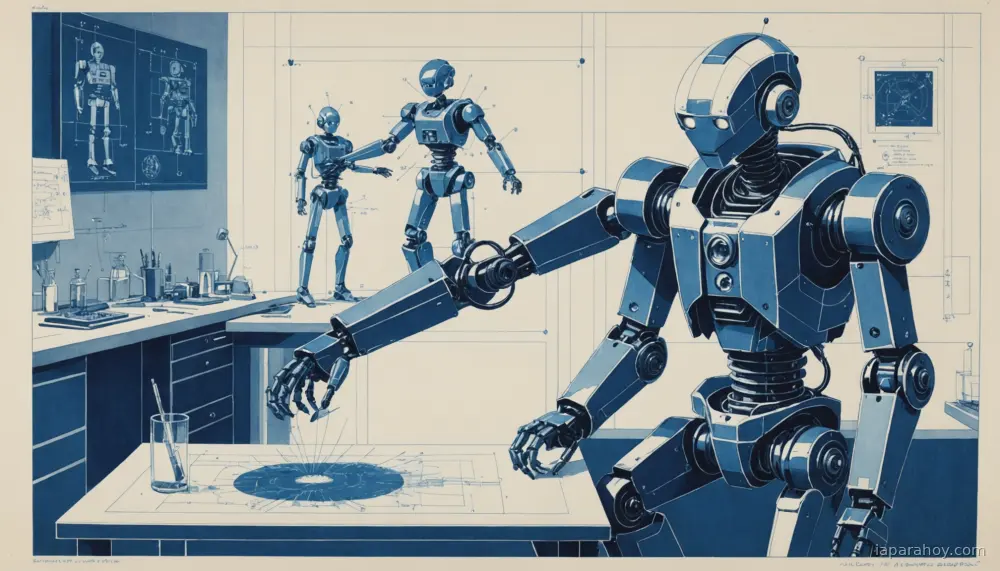Ilustración generada con IA sobre: NVIDIA conecta agentes de IA con robots Reachy Mini en CES 2026