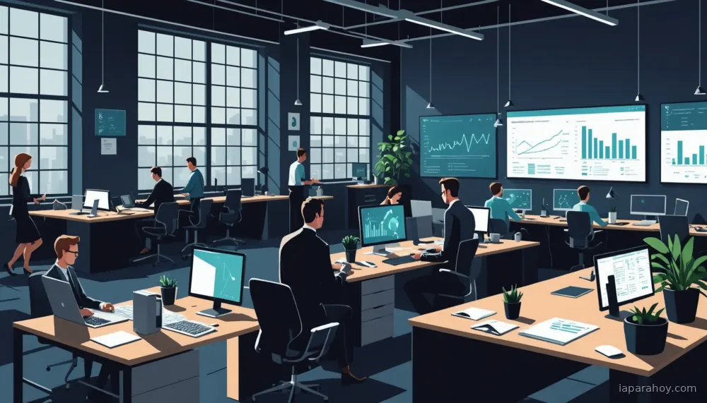 Ilustración generada con IA sobre: Meta reporta incrementos de engagement e ingresos publicitarios impulsados por IA en 2025