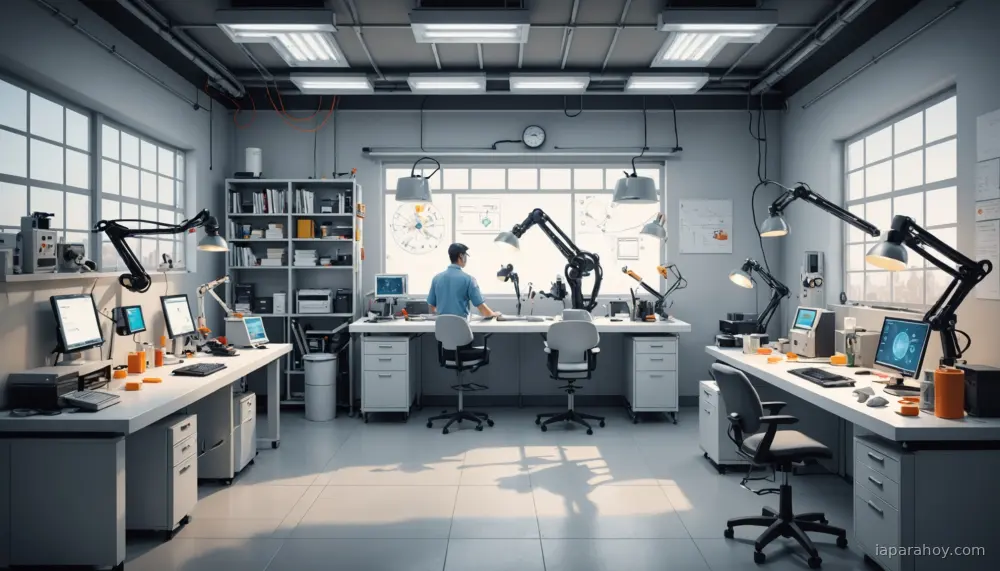 Ilustración generada con IA sobre: NVIDIA amplía plataforma Isaac para desarrollo acelerado de robots con IA