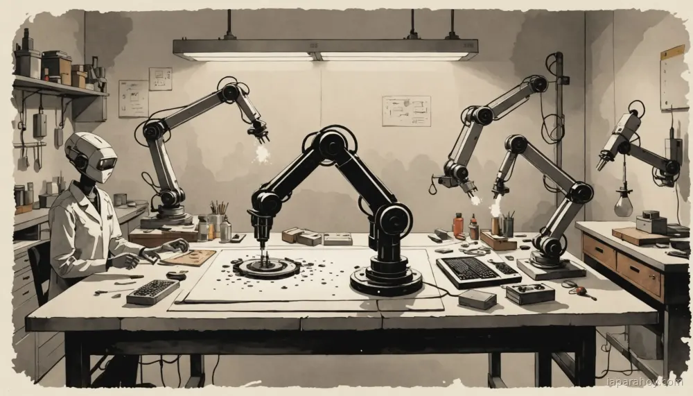 Ilustración generada con IA sobre: NVIDIA presenta tres modelos de IA física en CVPR: GraspGen-X, LCDrive y NitroGen
