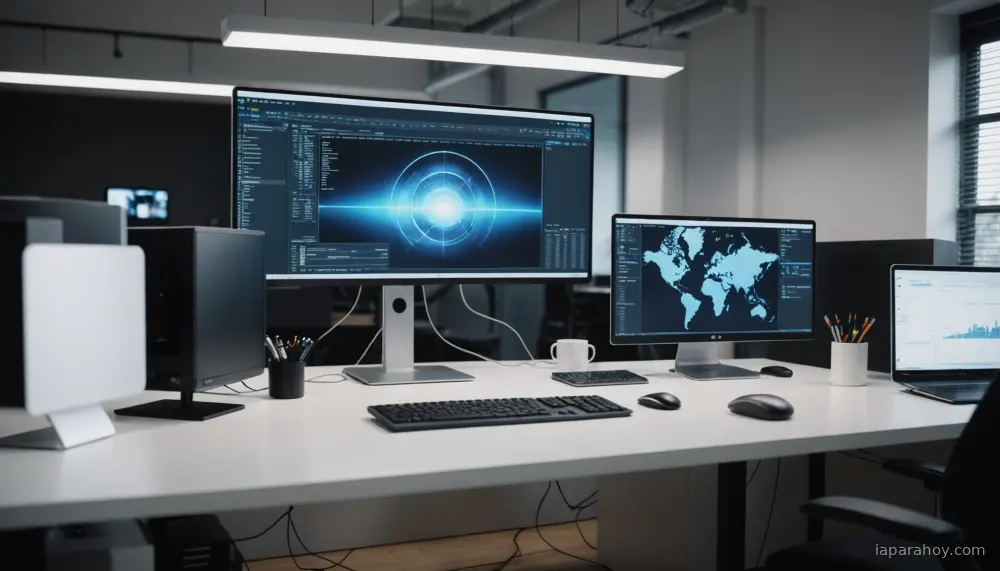 Ilustración generada con IA sobre: NVIDIA y Microsoft lanzan stack completo para agentes IA en Windows, nube y locales