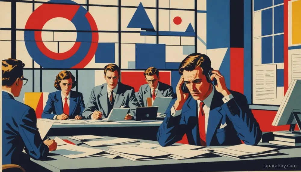 Ilustración generada con IA sobre: El índice del hype de IA: de Grok a Claude Code y el pánico laboral
