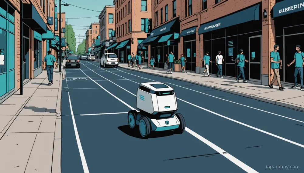Ilustración generada con IA sobre: Niantic Spatial utiliza datos de Pokémon Go para robots de reparto con precisión de centímetros