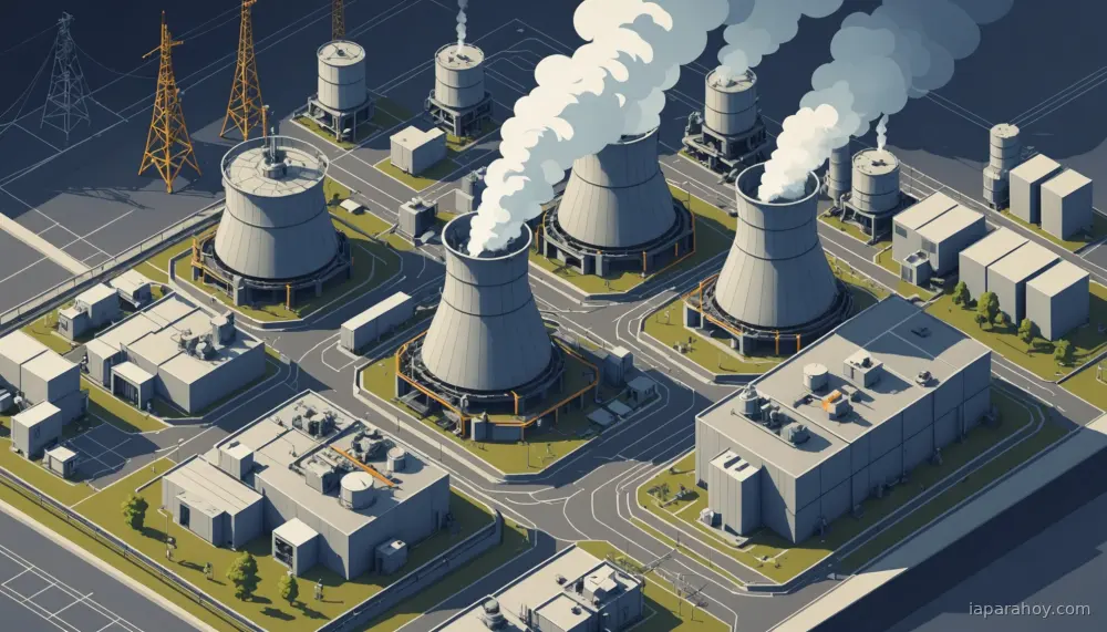 Ilustración generada con IA sobre: Meta firma acuerdos con tres empresas nucleares para 6 GW de energía en data centers