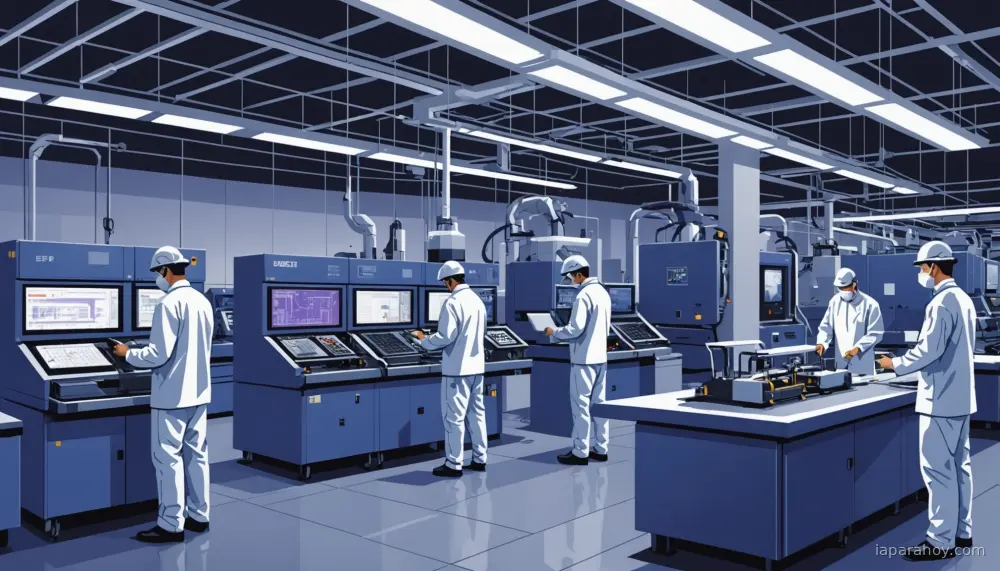 Ilustración generada con IA sobre: Cronología del mercado de semiconductores estadounidense en 2025: cambios geopolíticos y liderazgo