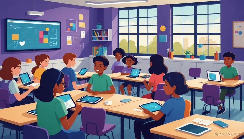 Ilustración generada con IA sobre: Tres exgoogleadores lanzan Sparkli, app educativa con IA generativa para niños