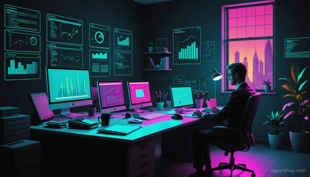 Ilustración generada con IA sobre: Nuevo benchmark revela que los modelos IA aún no están listos para reemplazar trabajo de oficina