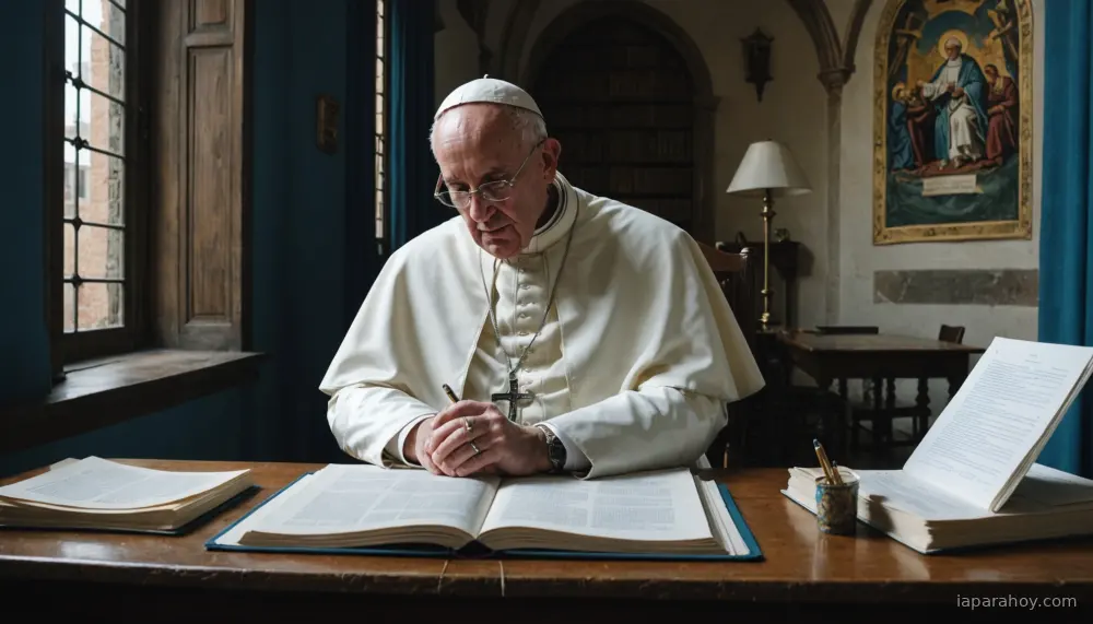 Ilustración generada con IA sobre: La encíclica papal sobre IA critica el poder concentrado de las élites tecnológicas
