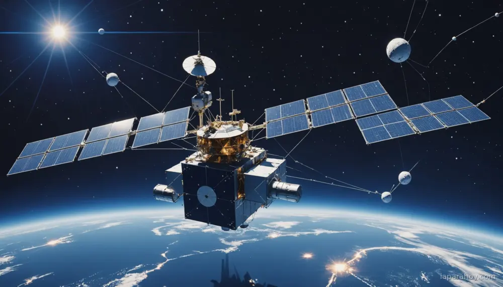 Ilustración generada con IA sobre: SpaceX solicita lanzar un millón de satélites para alojar centros de datos de IA en órbita
