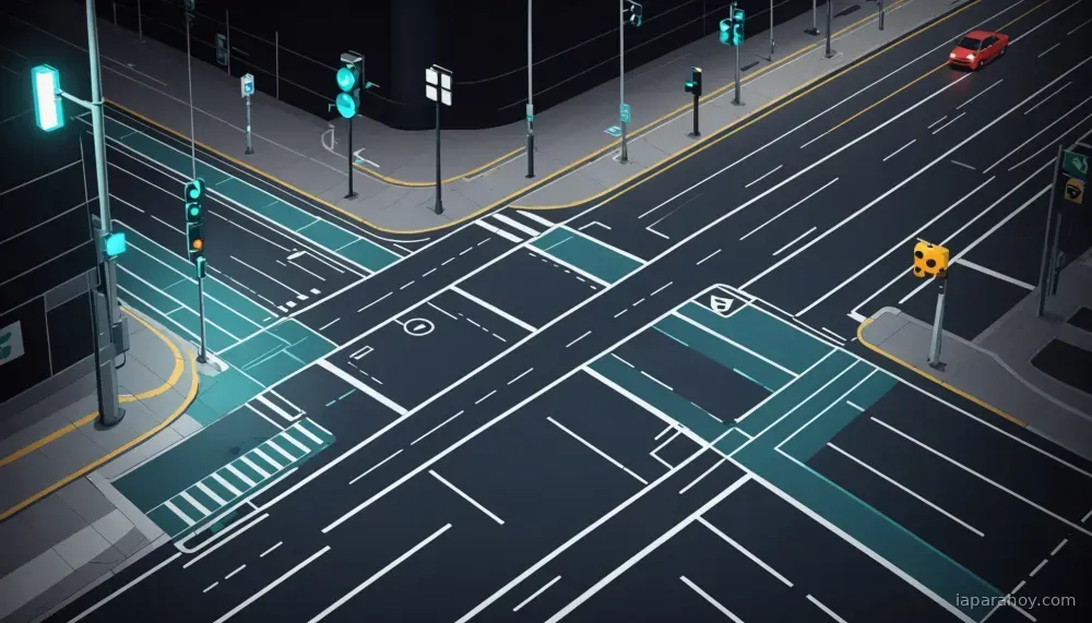 Ilustración generada con IA sobre: Madrid activa semáforos inteligentes con visión artificial para optimizar el tráfico urbano