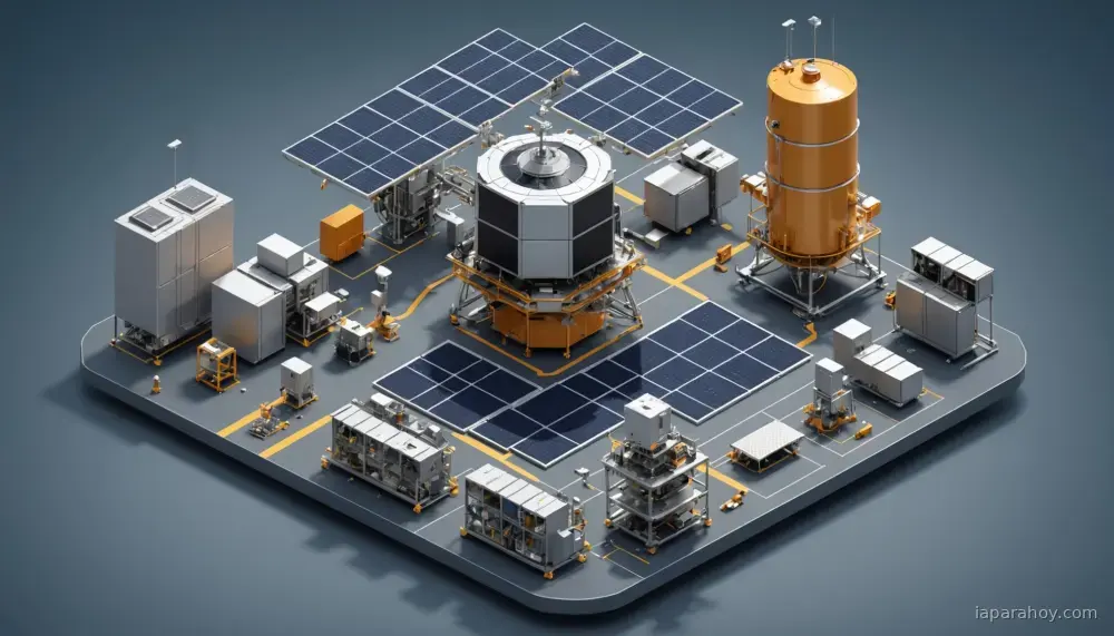 Ilustración generada con IA sobre: SpaceX anuncia Starmind AI1, satélite con chips Nvidia para computación de IA en órbita