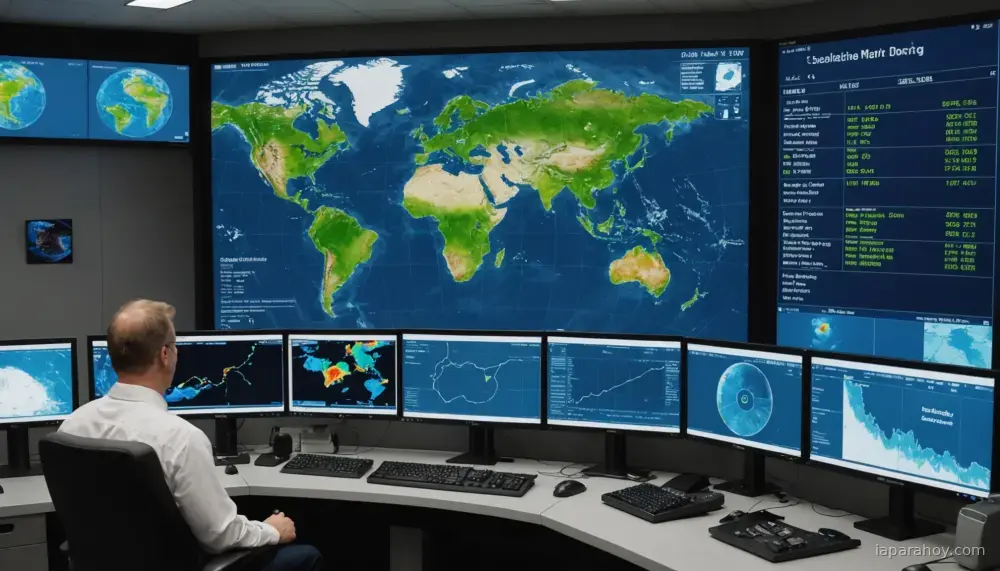 Ilustración generada con IA sobre: Google lanza WeatherNext 2, modelo de IA que predice huracanes 15 días antes