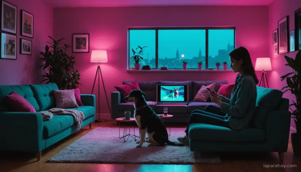 Ilustración generada con IA sobre: Samsung integra diagnóstico veterinario con IA en SmartThings Pet Care