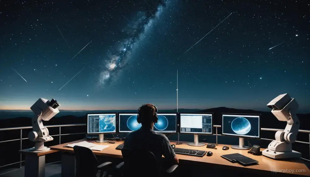Ilustración generada con IA sobre: Astrónomos crean mapa de 4.000 millones de objetos cósmicos para entrenar sistemas de IA