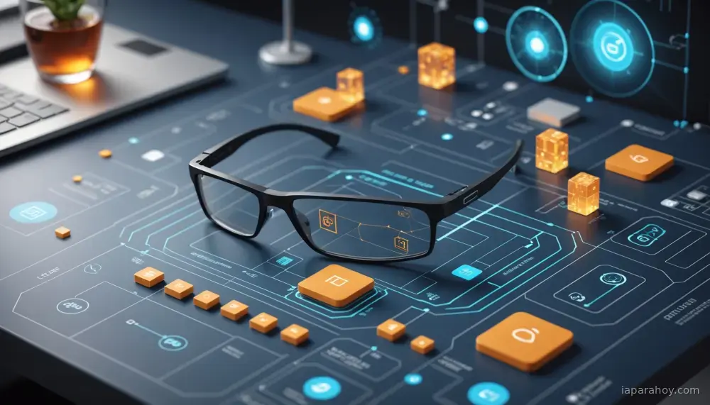 Ilustración generada con IA sobre: El CEO de Qualcomm anticipa gafas inteligentes con IA para la era del 6G