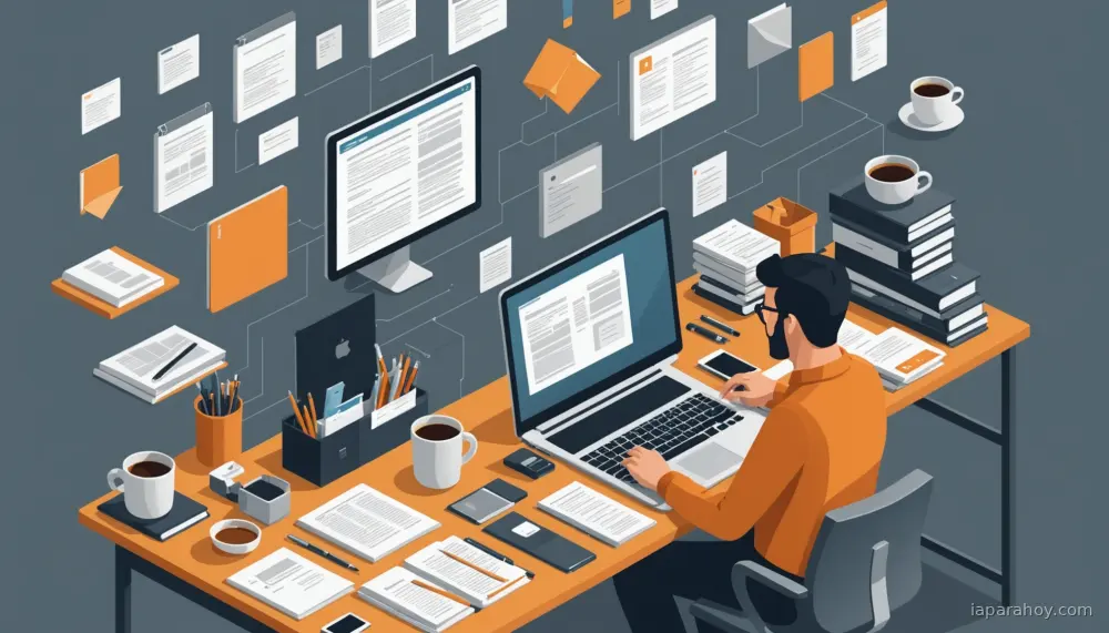 Ilustración generada con IA sobre: Microsoft presenta CORPGEN: agentes IA para gestionar múltiples tareas simultáneamente