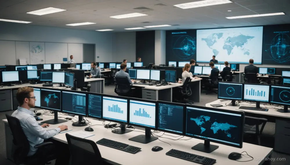 Ilustración generada con IA sobre: Microsoft Research identifica riesgos de seguridad en redes de agentes de IA