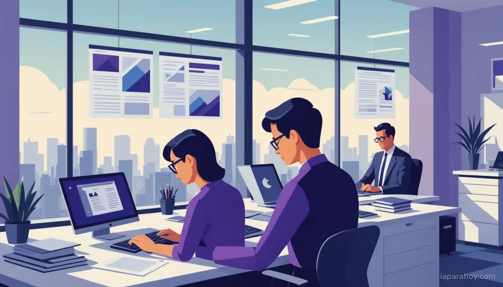 Ilustración generada con IA sobre: AWS publica arquitectura de agentes para automatizar revisión de contenidos empresariales