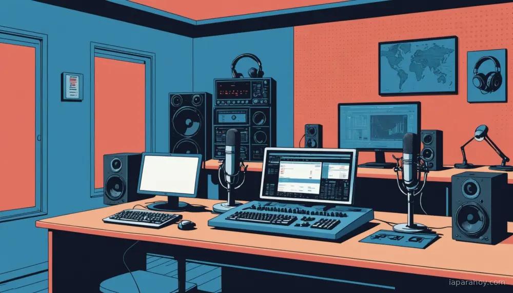Ilustración generada con IA sobre: AWS presenta generador automático de podcasts con Amazon Nova 2 Sonic