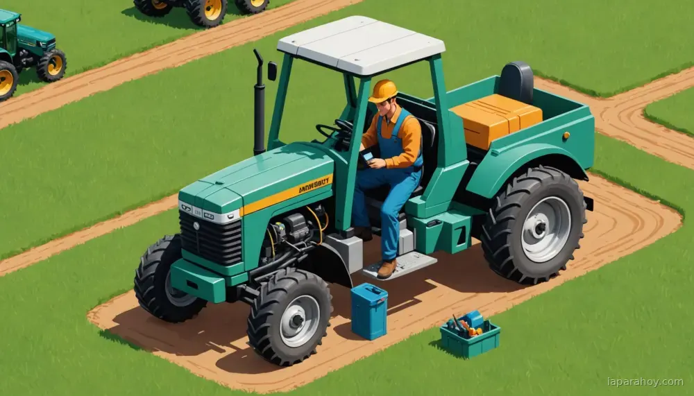 Ilustración generada con IA sobre: AWS publica tutorial de asistente de reparación con agentes IA para maquinaria agrícola