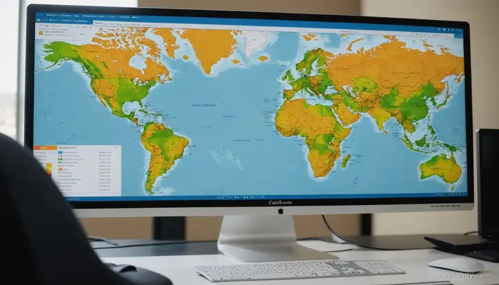 Ilustración generada con IA sobre: Simon Willison desarrolla visor de mapas GeoJSON con asistencia de IA