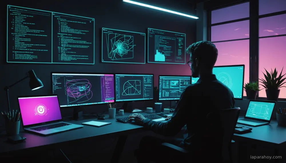 Ilustración generada con IA sobre: Un agente IA genera navegador web funcional en 20.000 líneas de Rust en tres días