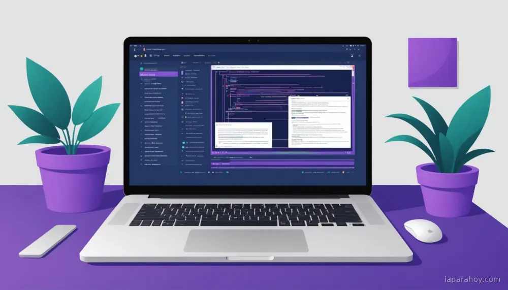 Ilustración generada con IA sobre: Simon Willison construye app de presentaciones en macOS usando IA en 45 minutos