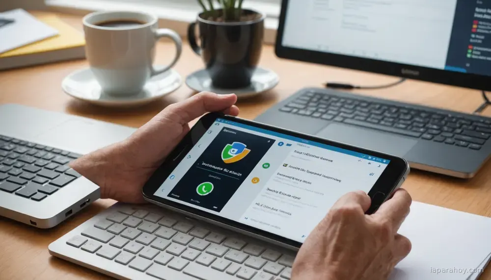 Ilustración generada con IA sobre: WhatsApp despliega IA local para detectar estafas sin leer mensajes