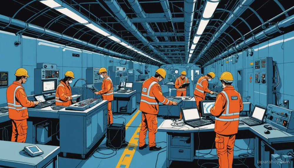 Ilustración generada con IA sobre: La IA afronta el reto de descubrir nueva física en el Gran Colisionador de Hadrones