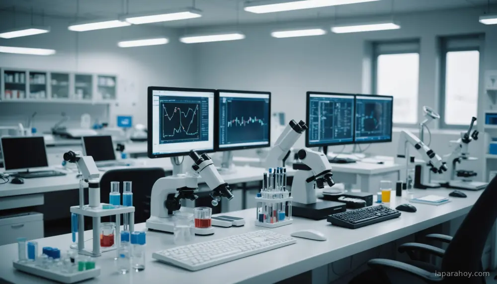 Ilustración generada con IA sobre: Nvidia y Eli Lilly invierten hasta 1.000 millones en laboratorio de IA para descubrimiento de fármacos