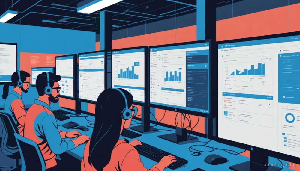 Ilustración generada con IA sobre: ServiceNow resuelve el 90% de tickets de ayuda con agente IA autónomo